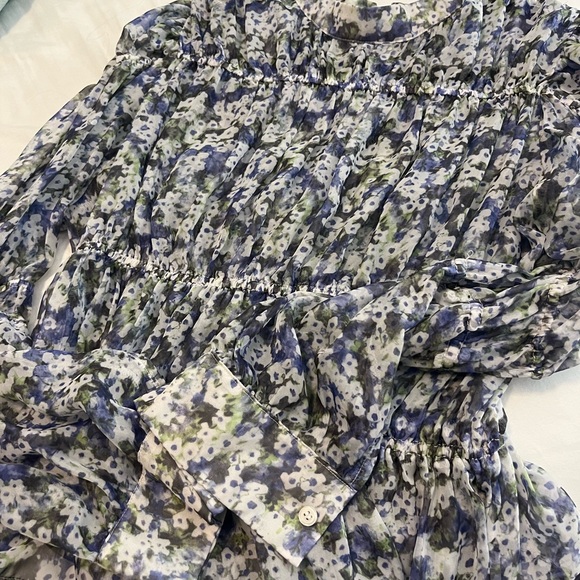 GHOSPELL- Brand New Elegant Floral Ruffle Blouse - Picture 5 of 10